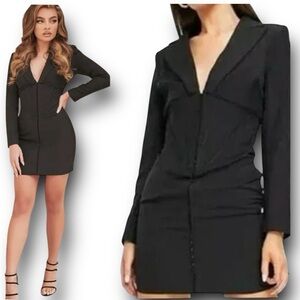 NWT Lavish Alice Corset Long Sleeve Tux Minidress in Black Size 10